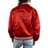 Ohio state buckeyes 1980s womens bomber red satin varsity jacket