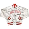Ohio state buckeyes 90s silver satin varsity jacket 1