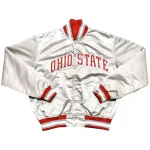 Ohio State Buckeyes Vintage Silver Satin Jacket