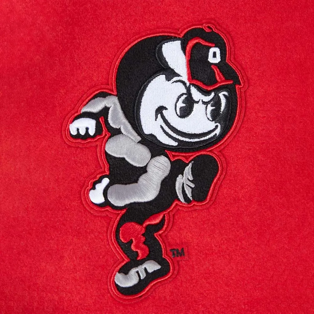 Ohio state buckeyes classic redwhite wool leather patch