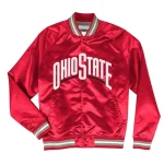 Ohio State Buckeyes Throwback Wordmark Satin Red Jacket