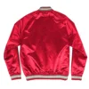 Ohio state buckeyes classic rib knitted red satin varsity jacket