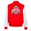 Ohio state buckeyes classic womens redwhite wool jacket