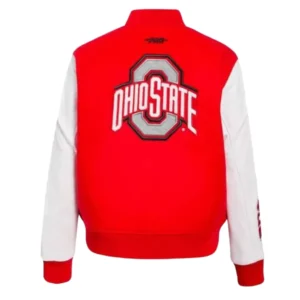 Ohio state buckeyes classic womens redwhite wool jacket