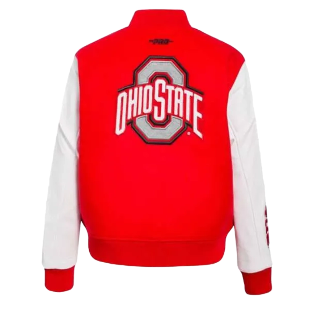 Ohio state buckeyes classic womens redwhite wool jacket