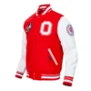 Ohio state buckeyes classic wool leather varsity jacket