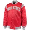 Ohio state buckeyes enforcer full snap satin varsity jacket red 2