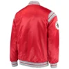 Ohio state buckeyes enforcer full snap satin varsity jacket red 3