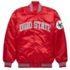 Ohio state buckeyes full snap red satin varsity jacket