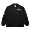 Ohio state buckeyes logo bomber black satin varsity jacket 1