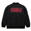 Ohio state buckeyes logo bomber black satin varsity jacket