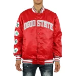 Ohio State Buckeyes Vintage Patches Satin Red Jacket