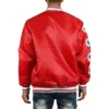 Ohio state buckeyes patches red satin varsity jacket