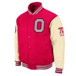 Ohio State Buckeyes Letterman Red/Cream Wool Jacket