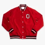 Ohio State Buckeyes Script Logo Red Satin Jacket