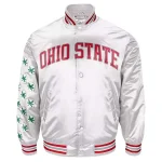 Ohio State Buckeyes Vintage Silver Satin Jacket