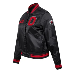 Ohio state buckeyes womens classic black varsity jacket 1