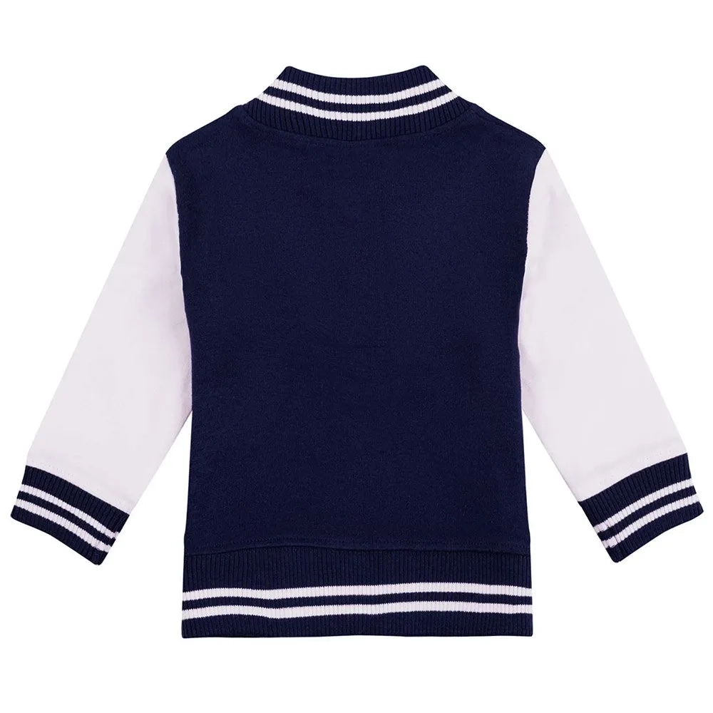 Oklahoma sooners full snap navy wool varsity jacket 2