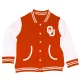 Oklahoma sooners full snap orange wool varsity jacket 2