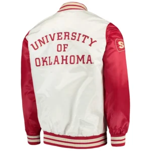 Oklahoma sooners the legend whitered satin varsity jacket 3