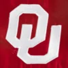 Oklahoma sooners vintage script bomber red satin varsity jacket 1