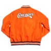 Oklahoma state cowboys full snap orange satin varsity jacket 1
