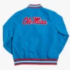 Ole miss tradition full snap blue satin varsity jacket 1