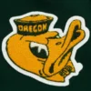 Oregon ducks 1967 university green wool leather varsity jacket 1