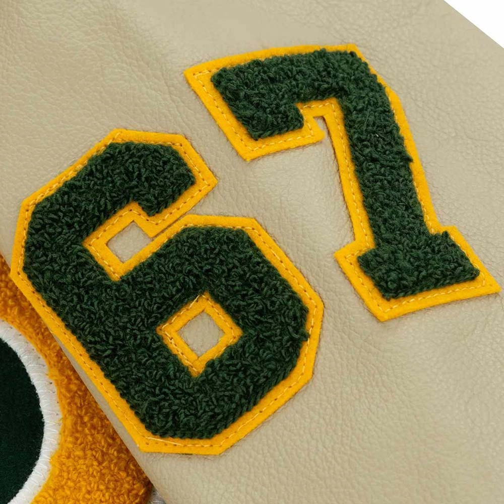 Oregon ducks 1967 university green wool leather varsity jacket