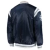 Penn state nittany lions enforcer full snap satin varsity jacket navy 1