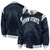 Penn state nittany lions enforcer full snap satin varsity jacket navy 3