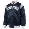 Penn state nittany lions enforcer full snap satin varsity jacket navy 4