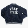 Penn state nittany lions navy satin varsity jacket 1