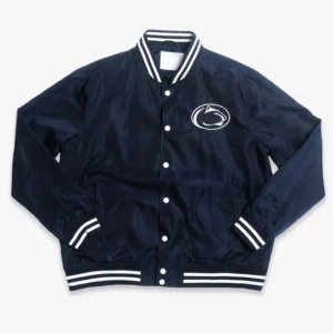 Penn state nittany lions navy satin varsity jacket 2
