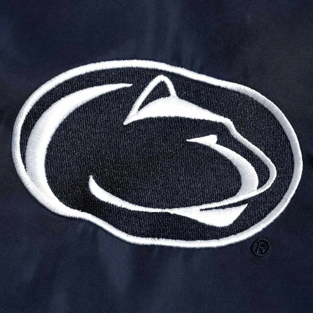 Penn state nittany lions navy satin varsity jacket 3