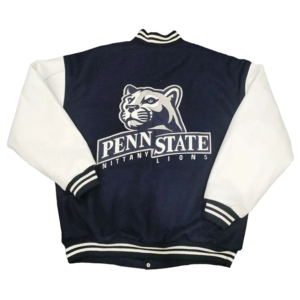 Penn state nittany lions navywhite wool leather varsity jacket 1