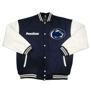 Penn state nittany lions navywhite wool leather varsity jacket 3