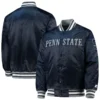 Penn state nittany lions o line navy satin varsity jacket 1