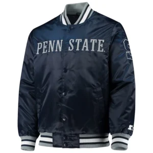Penn state nittany lions o line navy satin varsity jacket 2