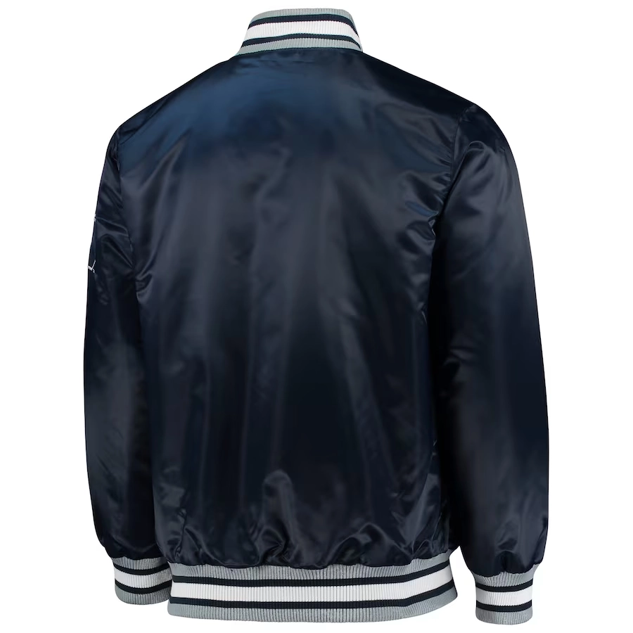 Penn state nittany lions o line navy satin varsity jacket 3