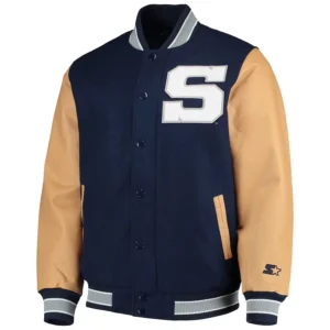 Penn state nittany lions the letterman blackgold wool leather varsity jacket 2