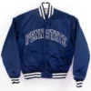 Penn state nittany lions university navy satin varsity jacket 1