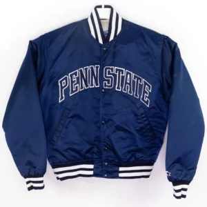 Penn state nittany lions university navy satin varsity jacket 1
