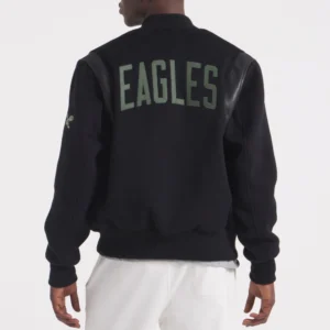 Philadelphia eagles cashmere coaches black wool varsity jacket 2