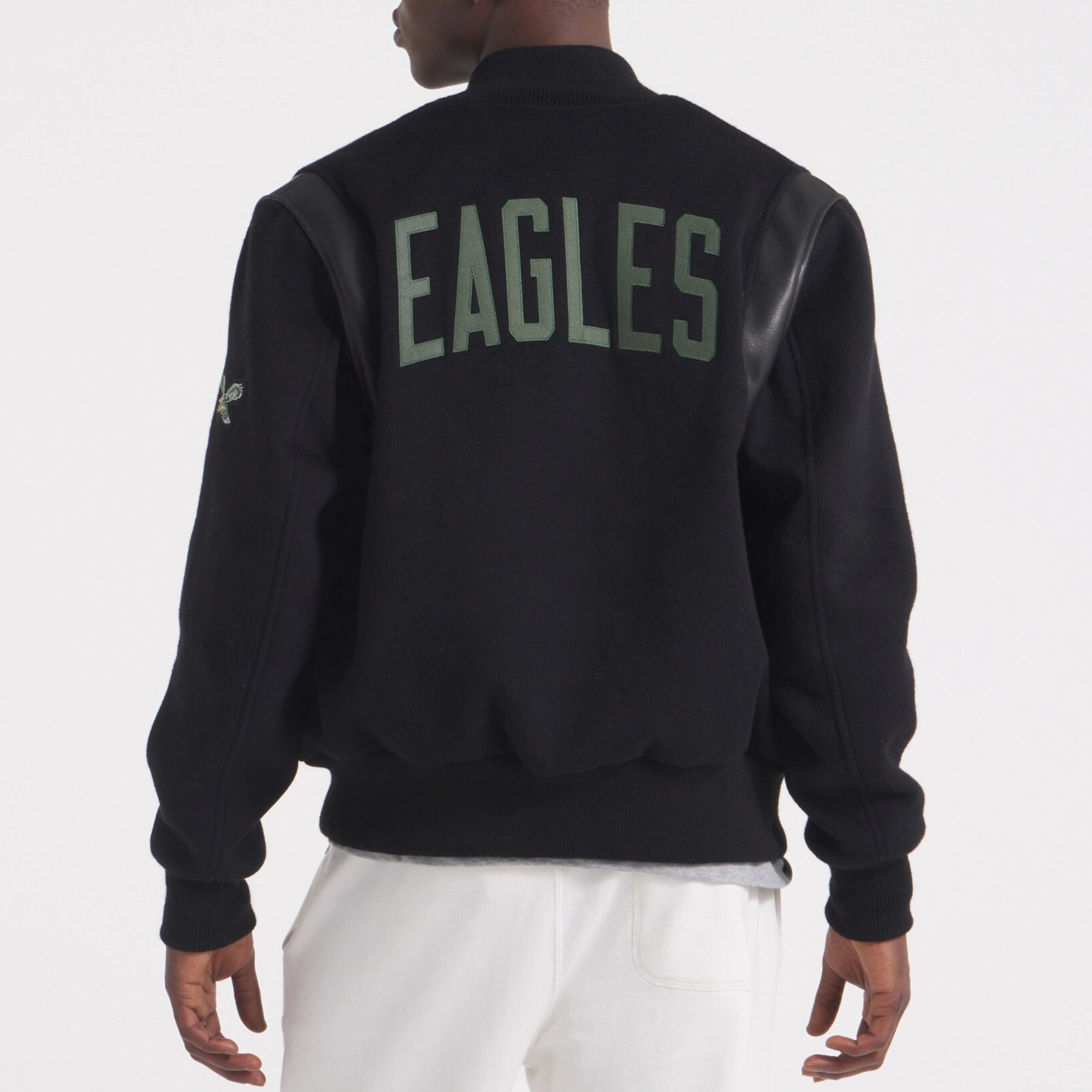 Philadelphia eagles cashmere coaches black wool varsity jacket 2