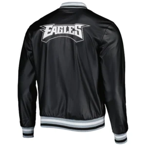 Philadelphia eagles the wild collective metallic bomber black polyester varsity jacket 1