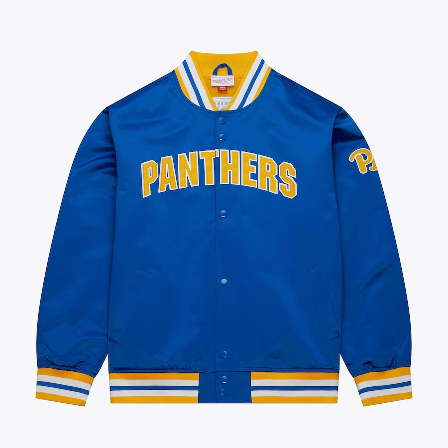 Pitt panthers onfield lightweight blue satin varsity jacket 1
