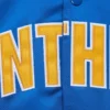 Pitt panthers onfield lightweight blue satin varsity jacket 4