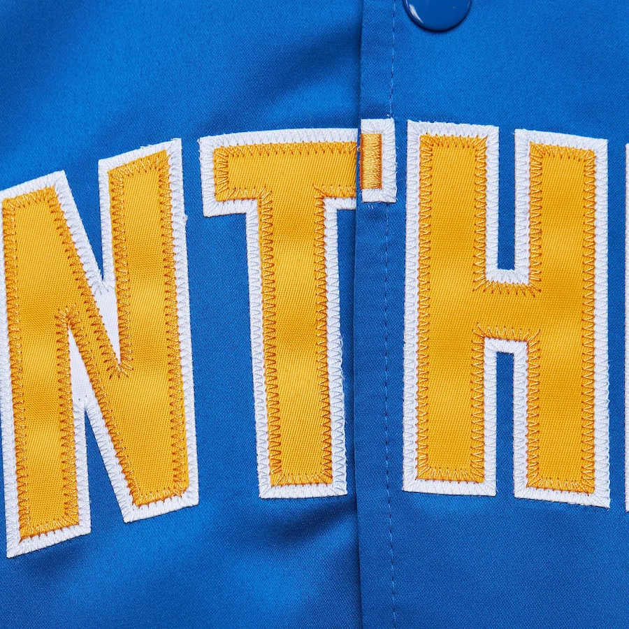 Pitt panthers onfield lightweight blue satin varsity jacket 4
