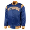 Pitt panthers the enforcer satin varsity jacket blue 1